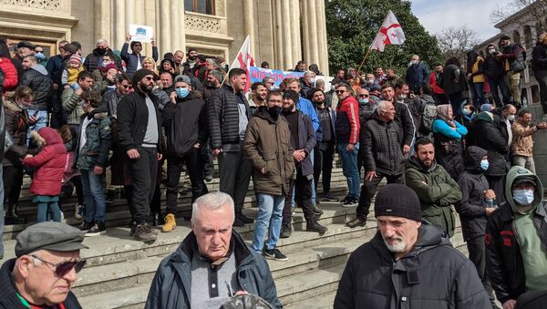 Акция протеста против строительства НамахваниГЭС 28 февраля 2021 года - Sputnik Грузия