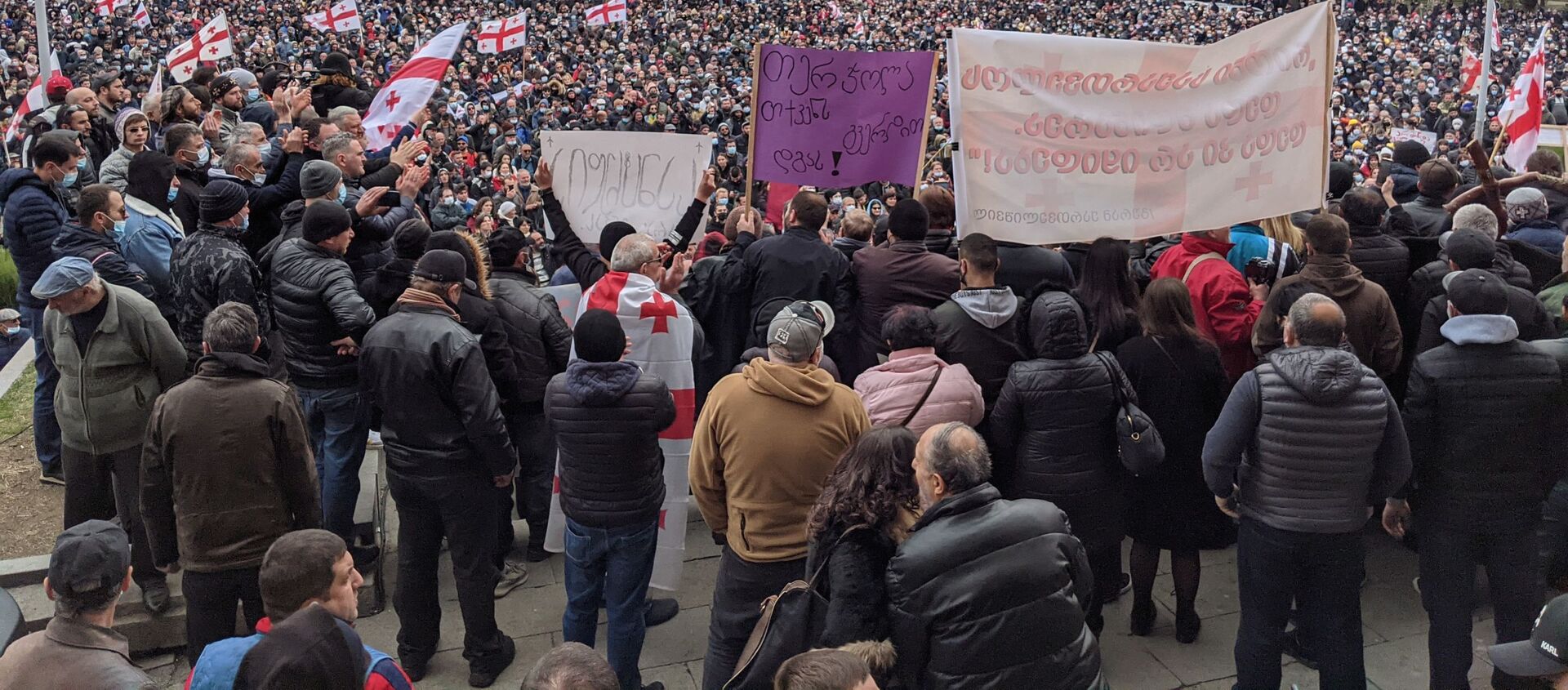 Акция протеста против строительства НамахваниГЭС 28 февраля 2021 года - Sputnik Грузия, 1920, 12.03.2021