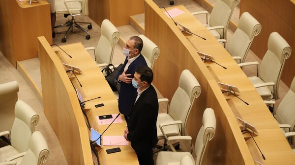 Парламент Грузии - Алеко Элисашвили представляет оппозицию на заседании - Sputnik Грузия