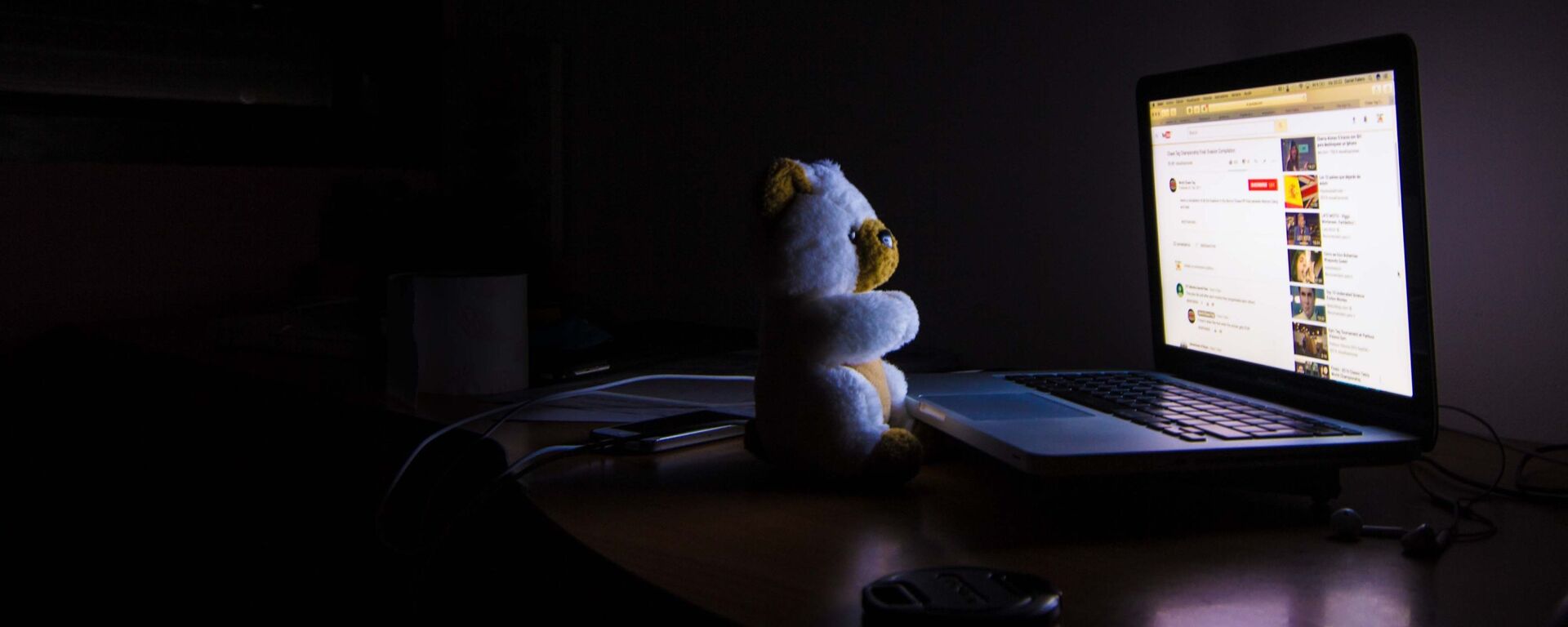 Бессоница. Игрушечный мишка перед экраном ноутбука - Sputnik საქართველო, 1920, 20.03.2021