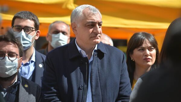 Мамука Хазарадзе. Оппозиционная партия Лело начала новую акцию в столице Грузии 25 марта 2021 года - Sputnik Грузия