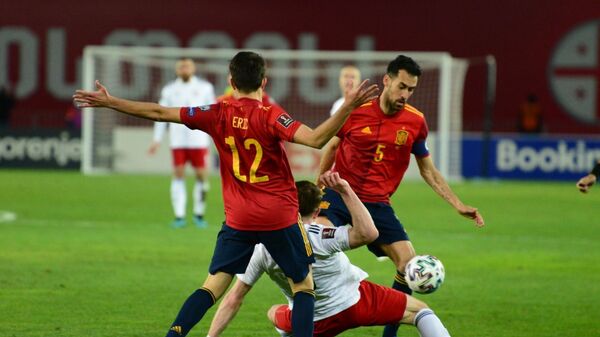 Отборочный матч ЧМ-2022 по футболу между сборными Грузии и Испании на Динамо Арене. Второй тайм, счет 1:1  - Sputnik Грузия