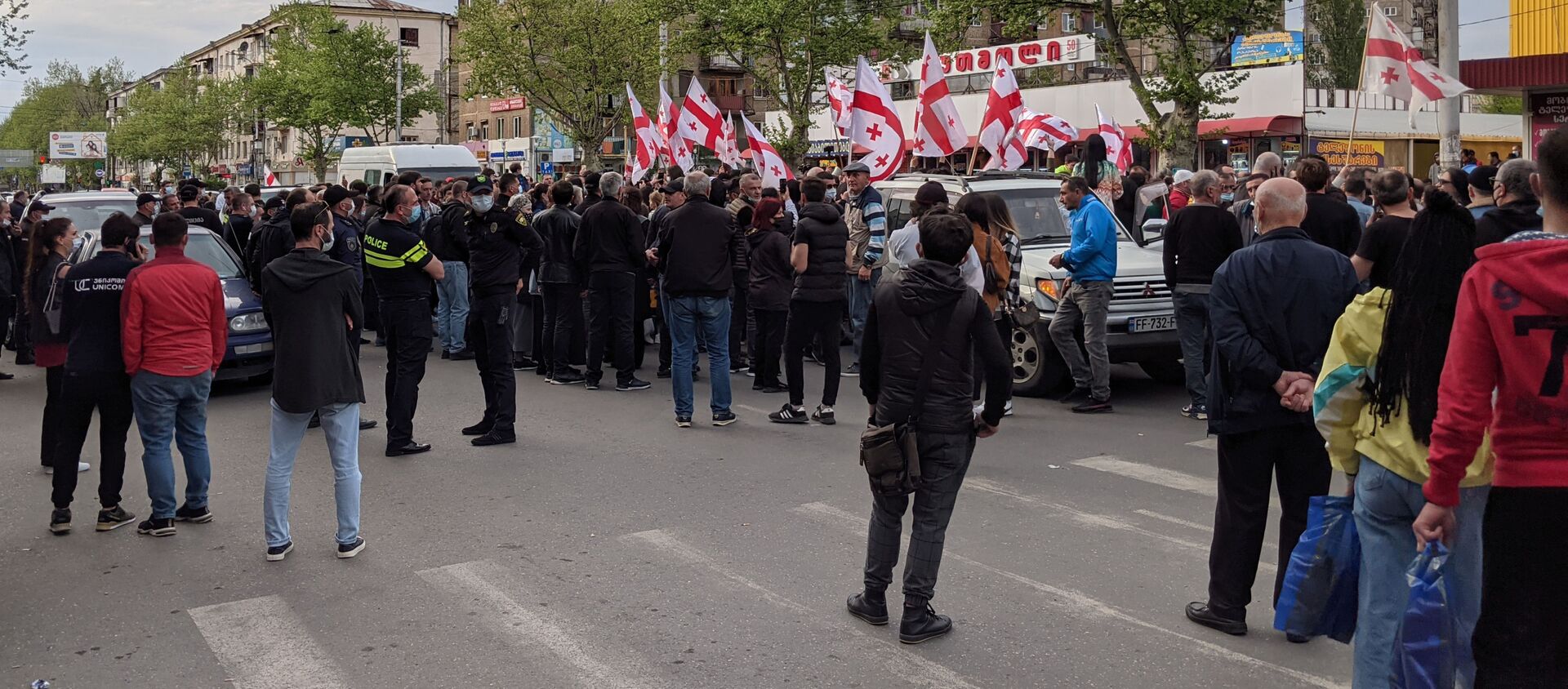 Акция протеста Защитников Риони против строительства Намахвани ГЭС 24 апреля 2021 года - Sputnik Грузия, 1920, 24.04.2021
