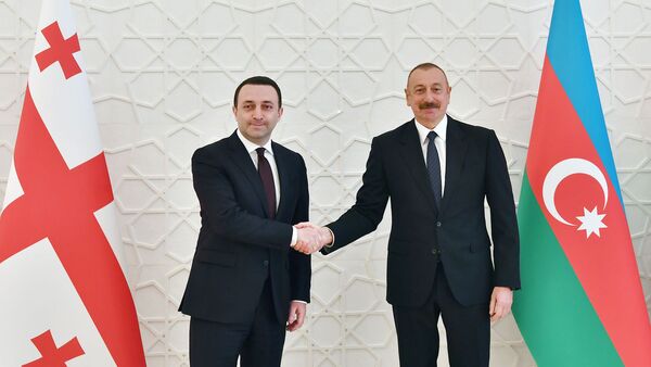 Встреча премьер-министра Грузии Ираклия Гарибашвили с президентом Азербайджана Ильхамом Алиевым - Sputnik Грузия