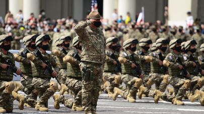 Празднование Дня Независимости Грузии 26 мая 2021 года. Военные приносят присягу