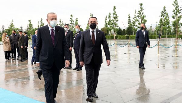 Ираклий Гарибашвили и Тайип Реджеп Эрдоган в Анкаре - Sputnik Грузия