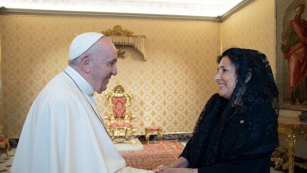 Встреча президента Грузии Саломе Зурабишвили с Папой Франциском в Ватикане  - Sputnik Грузия