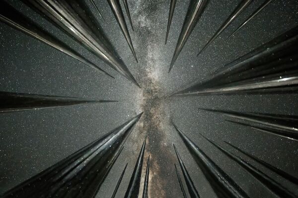 ტენგერის უდაბნოში აღმართული სკულპტურა ირმის ნახტომის ფონზე - Sputnik საქართველო