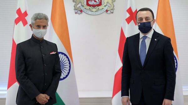 Глава МИД Индии Субраманьям Джайшанкар и Ираклий Гарибашвили - Sputnik Грузия