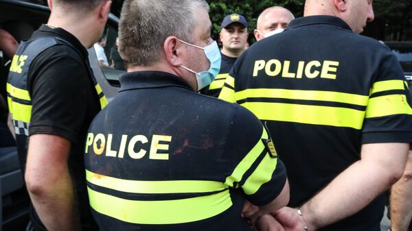 Патрульная полиция на акции протеста - Sputnik Грузия