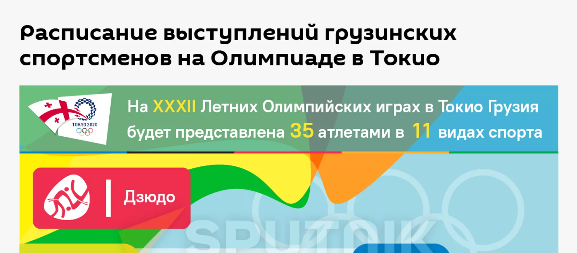 Олимпиада в Токио: расписание сборной Грузии - Sputnik Грузия, 1920, 22.07.2021
