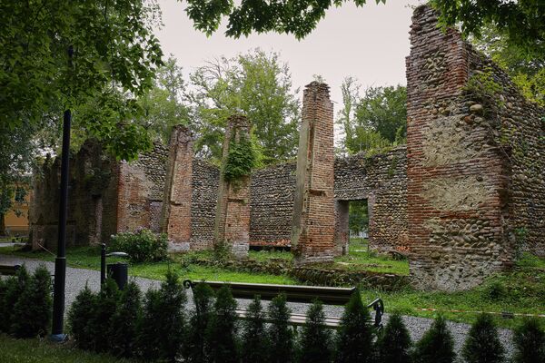 Но в XX веке, до 70-х годов, сад был заброшен, тут был городской Парк культуры и отдыха, на который не обращали особого внимания. На фото - руины старинного здания, которое находилось на территории сада. Говорят, тут были конюшни Дадиани, ведь сад примыкал к его дворцу - Sputnik Грузия