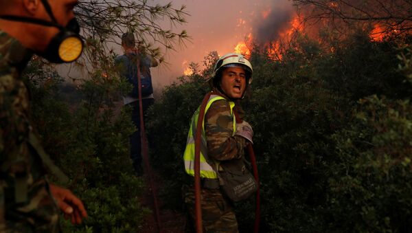 Тушение природных пожаров в северном пригороде Афин  - Sputnik Грузия