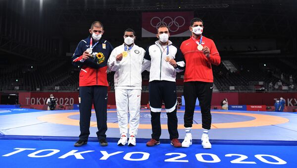 Борец Гено Петриашвили на Олимпиаде в Токио с серебрянной медалью - Sputnik Грузия