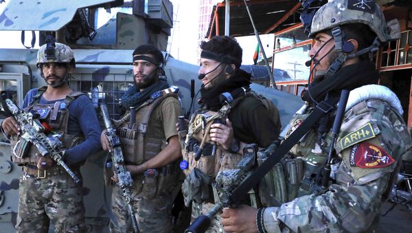 Сотрудники афганских сил безопасности охраняют дорогу в Герате - Sputnik Грузия