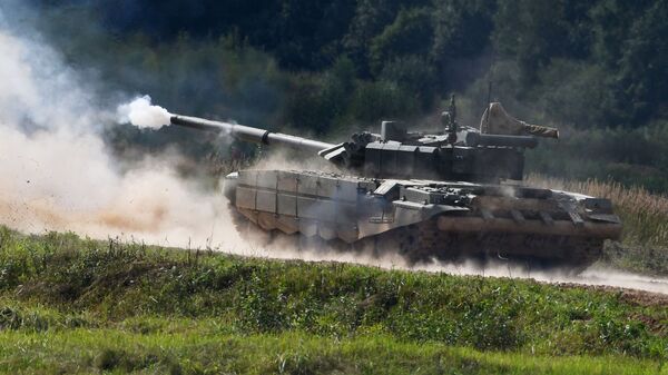 Танк Т-90А  на полигоне Алабино. Показ техники в рамках форума Армия-2021 - Sputnik Грузия