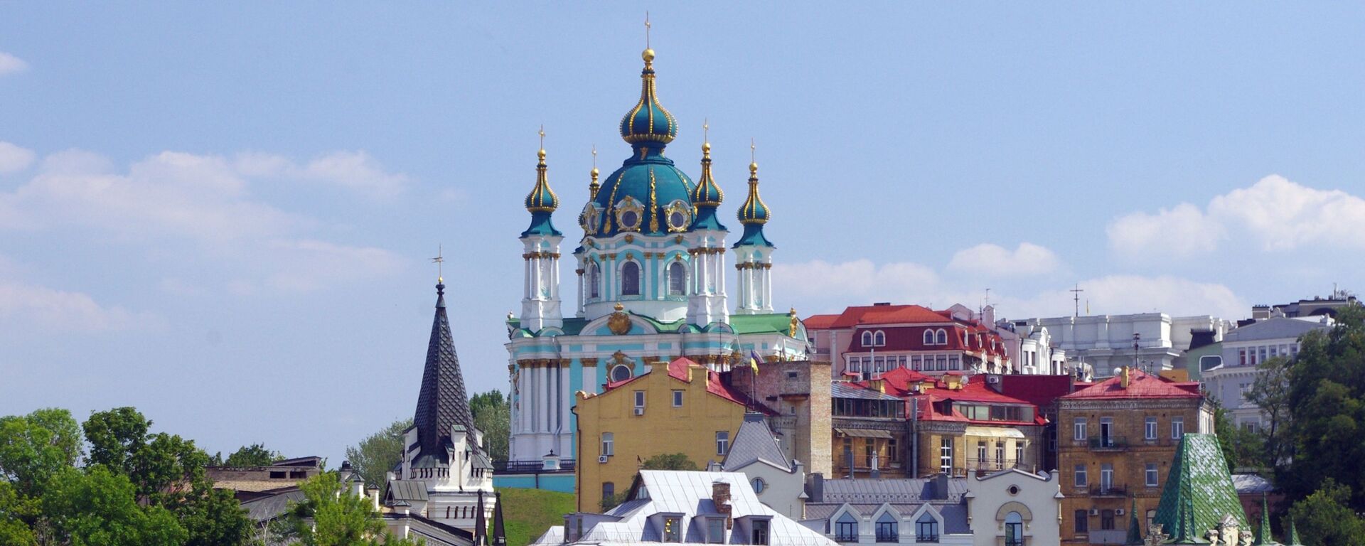 Вид на город Киев - Андреевская церковь и начало Андреевского спуска - Sputnik Грузия, 1920, 30.09.2022