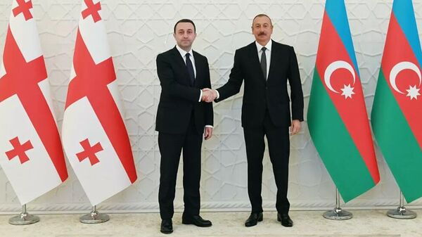 Президент Азербайджана Ильхам Алиев и премьер-министр Грузии Ираклий Гарибашвили - Sputnik Грузия