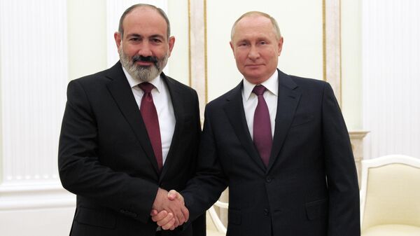 Встреча президента РФ В. Путина с премьер-министром Армении Н. Пашиняном - Sputnik Грузия