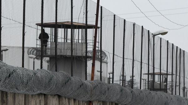 Руставская тюрьма - вышка охраны и полицейские - Sputnik Грузия