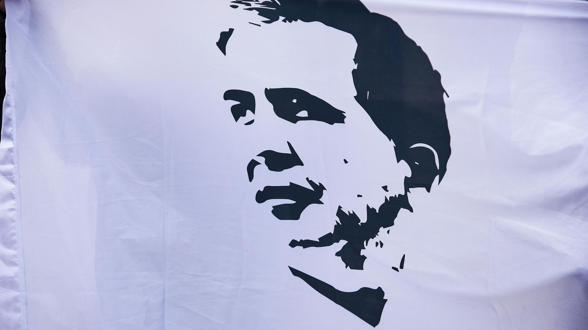Портрет Михаила Саакашвили на плакате протестующих сторонников ЕНД - Sputnik Грузия, 1920, 06.05.2022