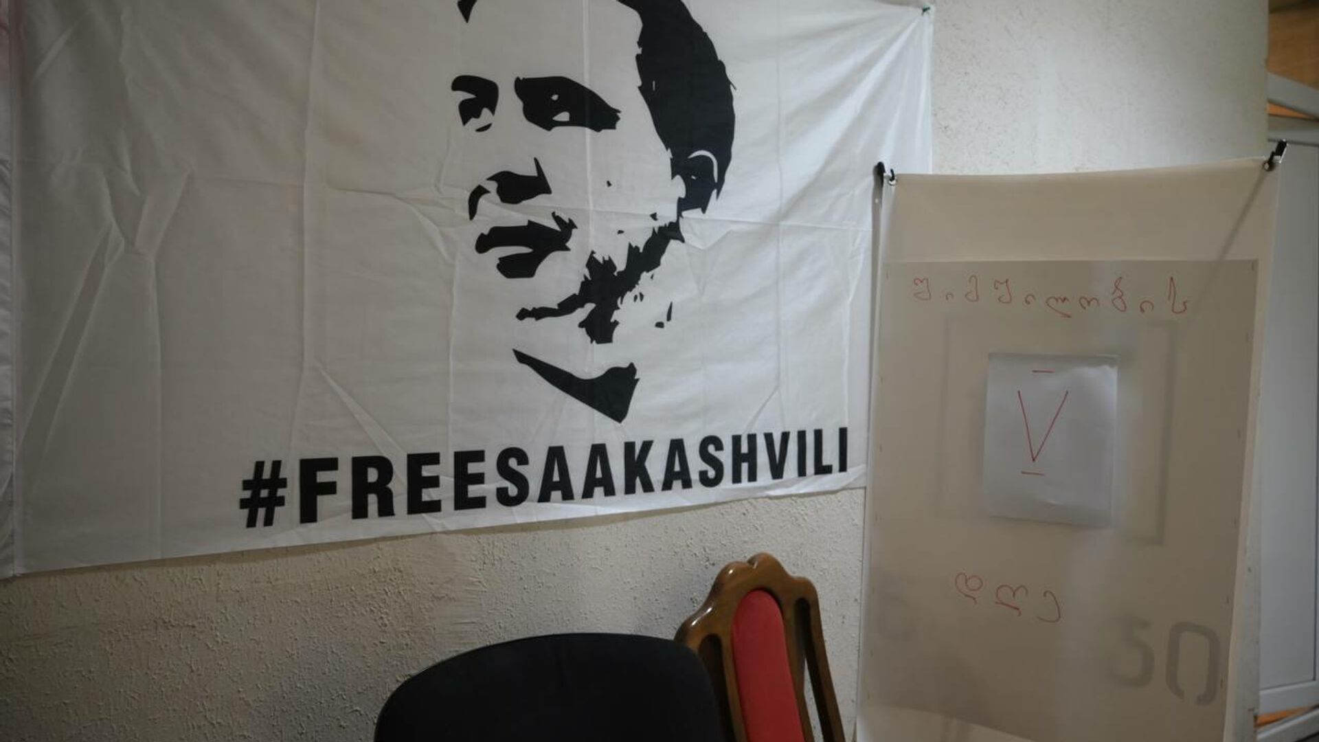Акция голодовки оппозиционных депутатов в поддержку Саакашвили в Сакребуло (горсовет) города Рустави - Sputnik Грузия, 1920, 23.06.2022