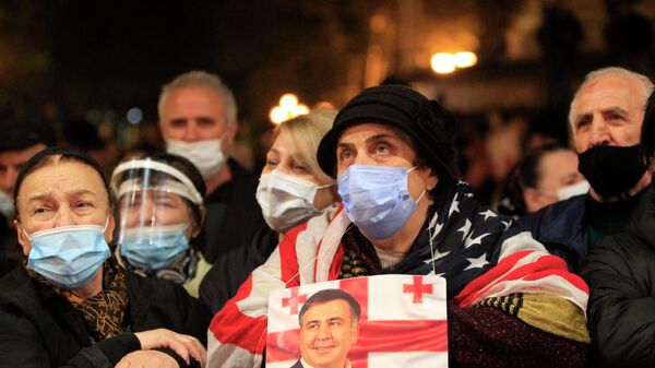 Сторонники Михаила Саакашвили на акции протеста ЕНД - Sputnik Грузия