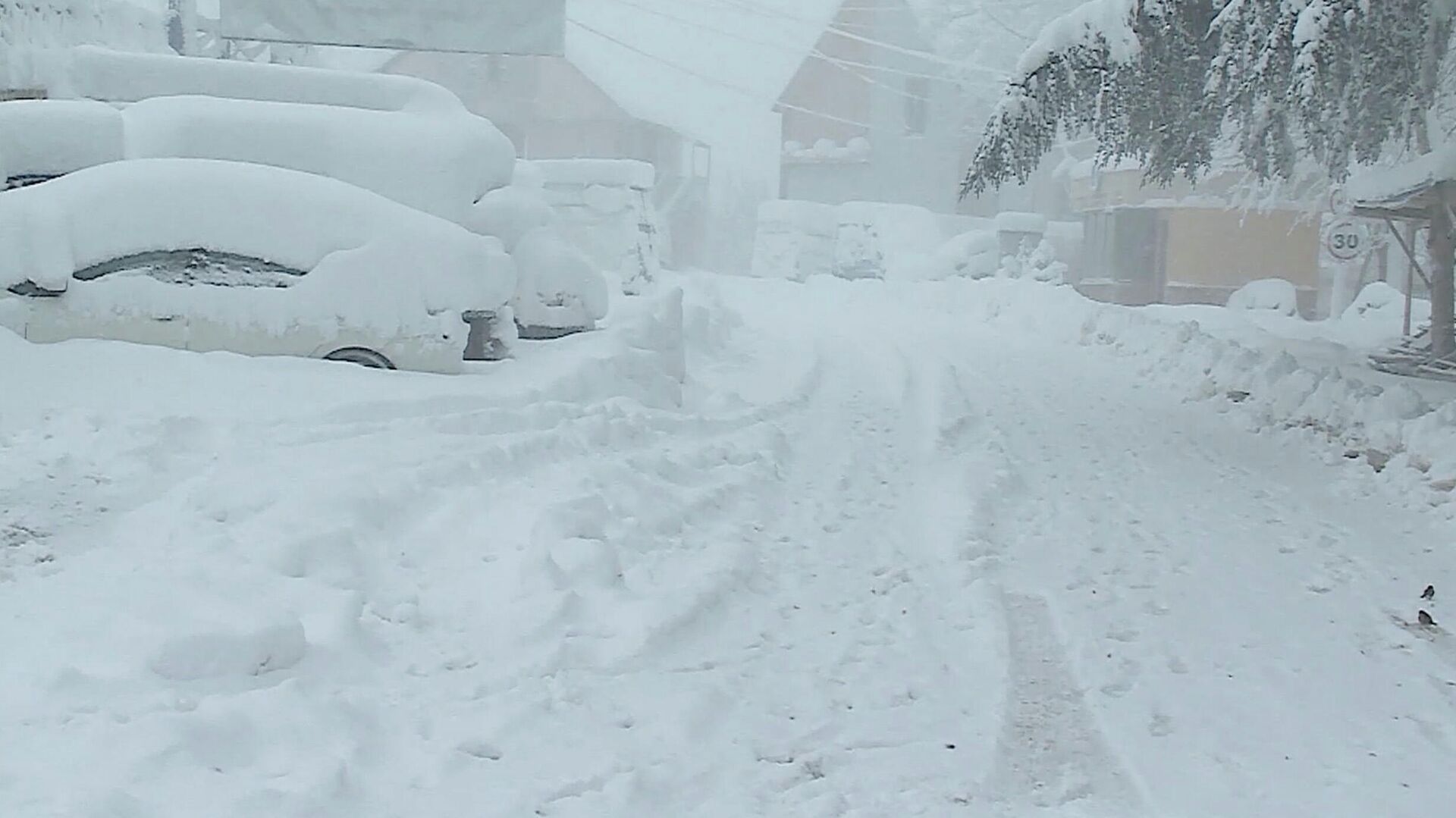 Сильный снегопад в высокогорной Аджарии, Хулойский район - Sputnik Грузия, 1920, 03.01.2022