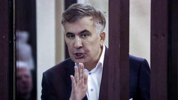Михаил Саакашвили на судебном процессе - Sputnik Грузия