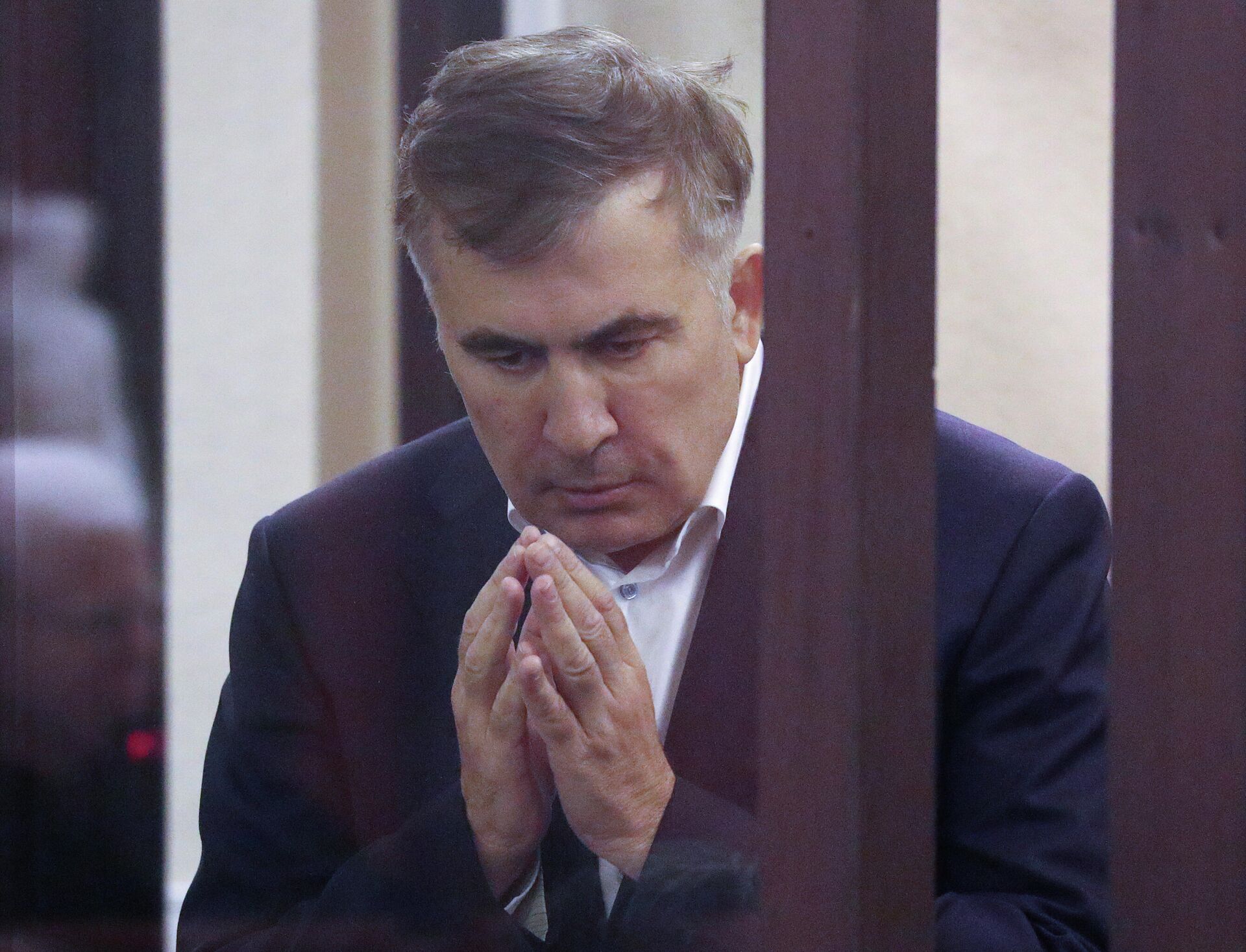 Михаил Саакашвили в зале суда во время процесса по его делу - Sputnik Грузия, 1920, 12.11.2022
