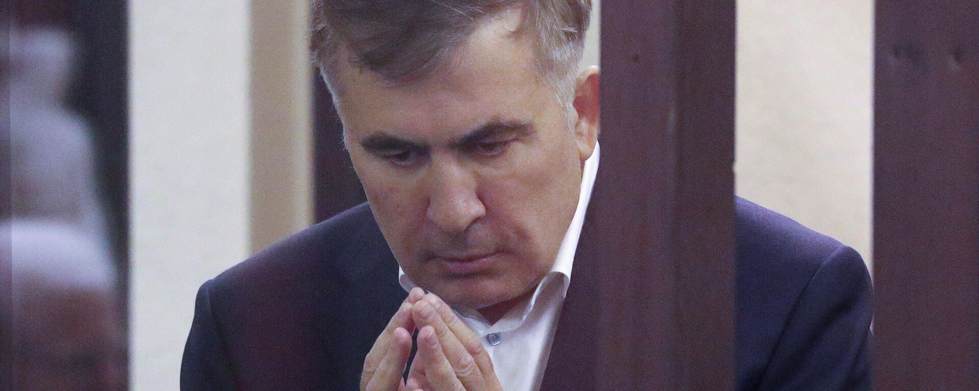 Михаил Саакашвили в зале суда во время процесса по его делу - Sputnik Грузия, 1920, 19.01.2022