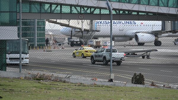 Тбилисский международный аэропорт. Пассажирский самолет авиакомпании Turkish Airlines - Sputnik Грузия