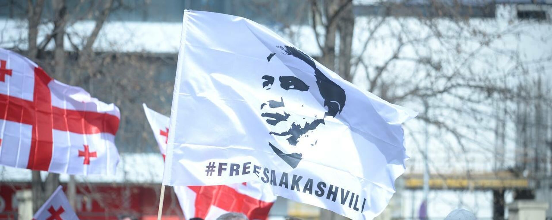 Акция протеста сторонников Саакашвили у здания тбилисского суда 21 февраля 2022 - Sputnik Грузия, 1920, 30.07.2022
