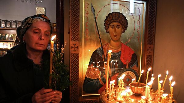 Вербное воскресенье и предпасхальная неделя  -- Икона Святого Николая Чудотворца - Sputnik Грузия