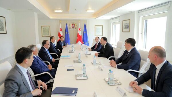 Встреча Ираклия Гарибашвили с делегацией из Казахстана - Sputnik Грузия