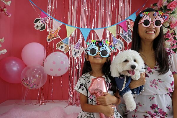 Собака Бланка празднует свой первый день рождения в собачьем кафе - Sputnik Грузия