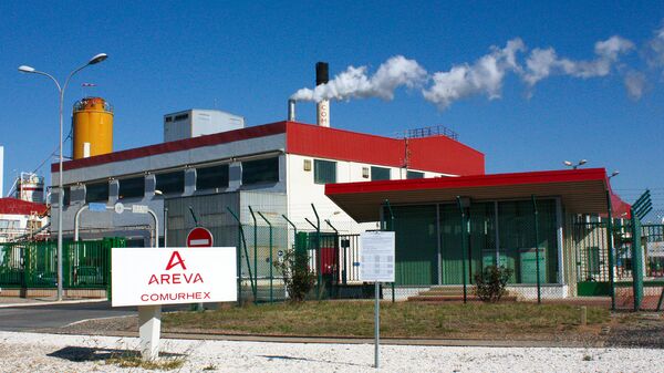 Вход на завод Арева в Мальвези, Франция - Sputnik Грузия