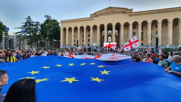 Акция протеста за вступление в ЕС - Sputnik Грузия