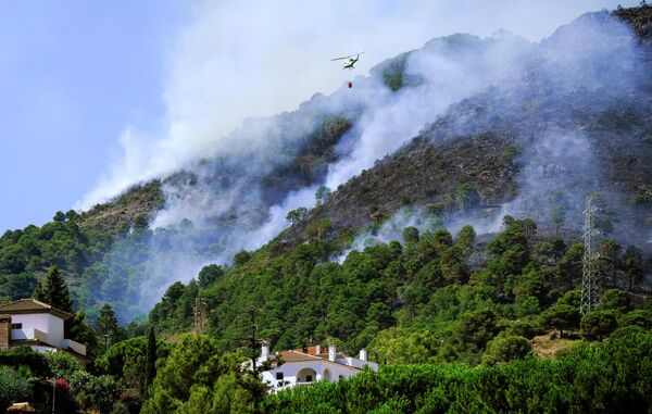 В ряде стран Европы температура приближается к 40 градусам. На фото - лесной пожар в Испании - Sputnik Грузия