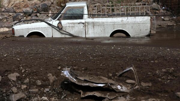 Машины в грязи после наводнения в Иране - Sputnik Грузия