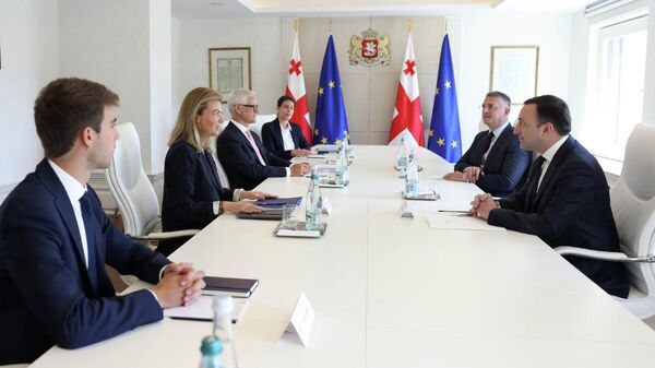 Встреча премьер-министра Грузии Ираклия Гарибашвили с управляющим директором Rothschild & Co Ариэль Малард де Ротшильд - Sputnik Грузия