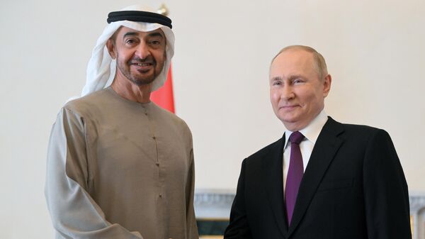 Встреча президента РФ В. Путина с президентом ОАЭ М. бен Заидом Аль Нахайяном - Sputnik Грузия