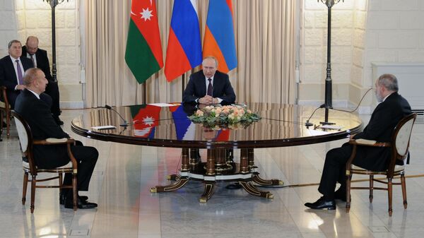 რუსეთის, სომხეთისა და აზერბაიჯანის ლიდერების შეხვედრა - Sputnik საქართველო