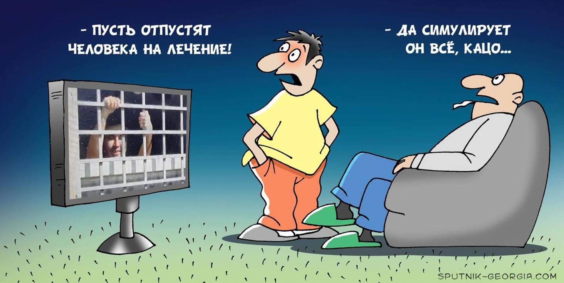 Саакашвилии - наказать нельзя помиловать   карикатура - Sputnik Грузия, 1920, 14.12.2022