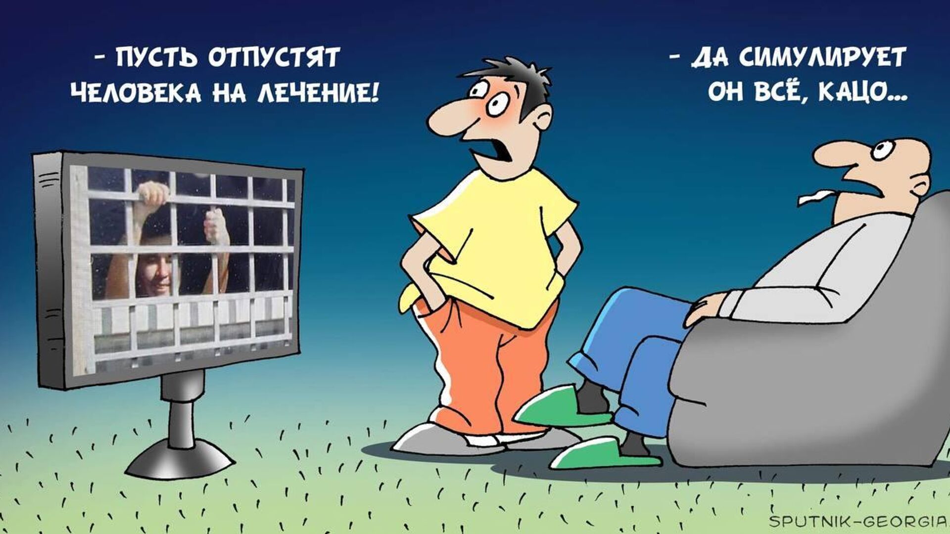 Саакашвилии - наказать нельзя помиловать   карикатура - Sputnik Грузия, 1920, 13.12.2022