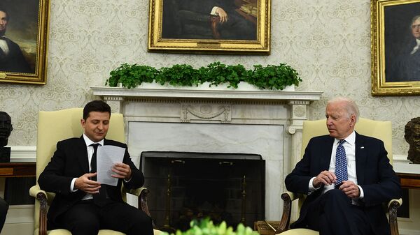 Встреча президентов США и Украины Джо Байдена и Владимира Зеленского в Овальном кабинете Белого дома (1 сентября 2021). Вашингтон - Sputnik Грузия