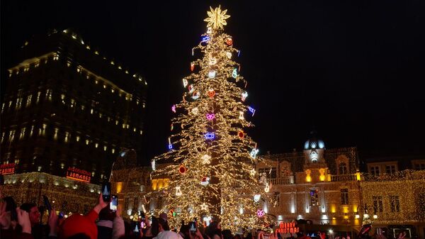 В Батуми торжественно зажгли огни на главной новогодней елке - видео - Sputnik Грузия