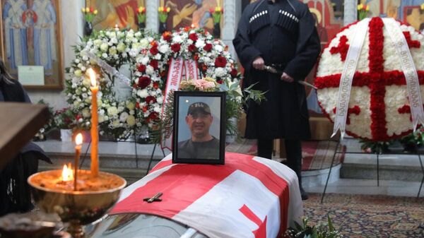 Церемония прощания с полицейским, погибшим в Сагареджо - Sputnik საქართველო