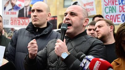 Леван Хабеишвили. Акция сторонников Нацдвижения в поддержку Михаила Саакашвили