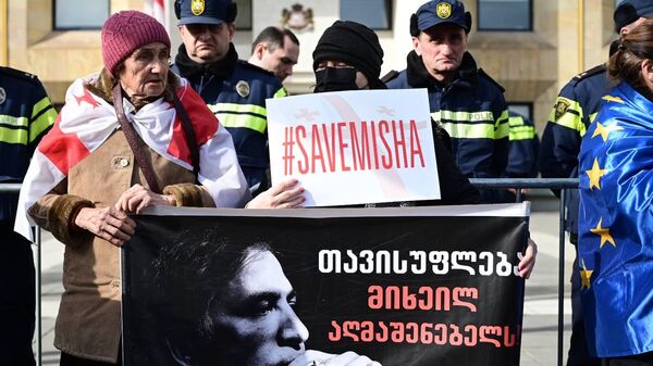 Акция сторонников Нацдвижения в поддержку Михаила Саакашвили - Sputnik Грузия